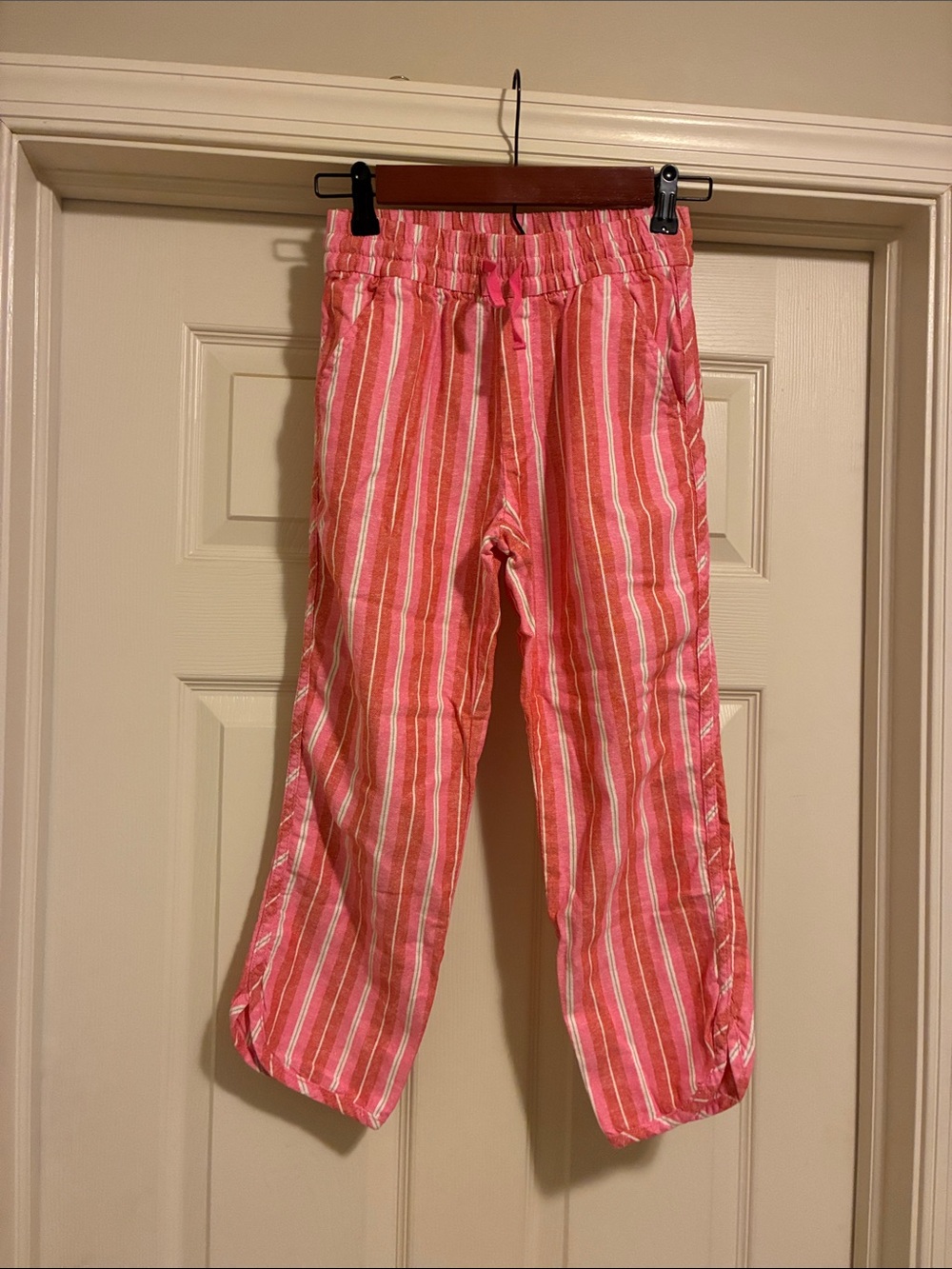 GAP Coral and White Striped Kids Pants